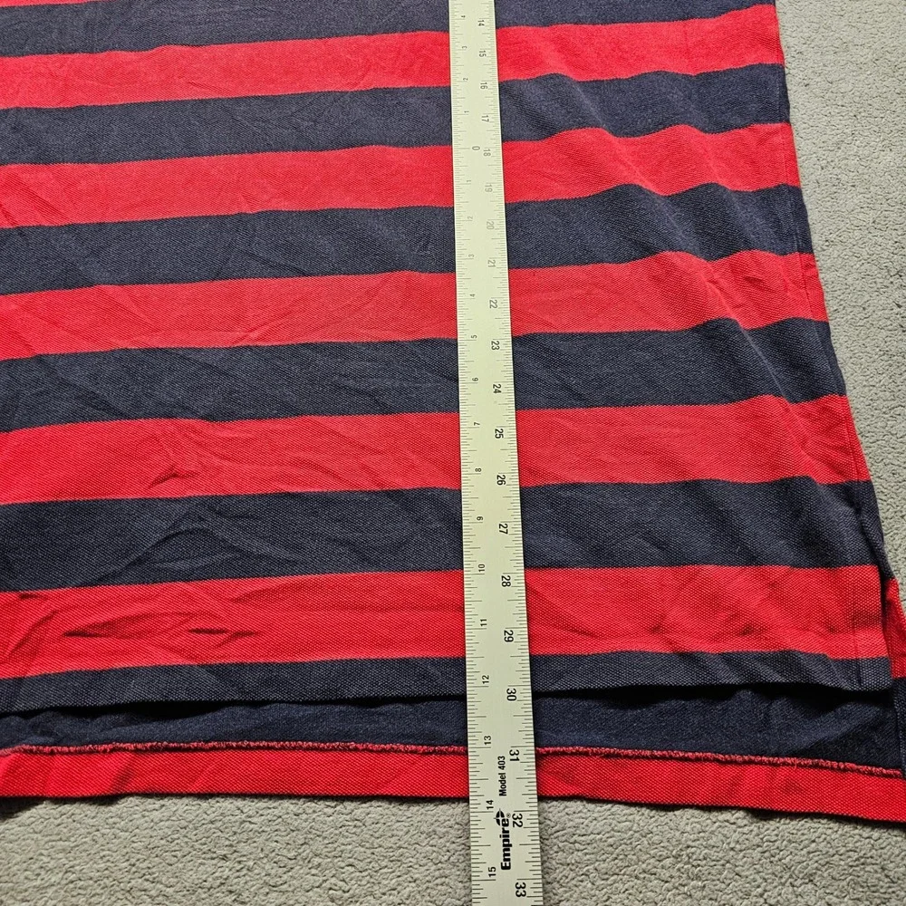 Polo Ralph Lauren Polo Shirt Mens 2XL Red Navy Striped Short Sleeve Pony Logo